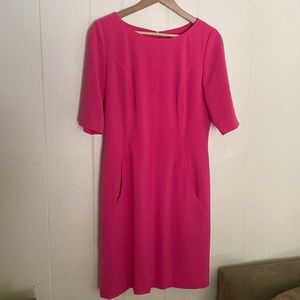 Tahari pink 3/4 sleeve dress. Size 8.